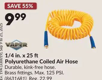Princess Auto 1/4 in. x 25 Polyurethane Coiled Air Hose offer