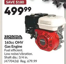Princess Auto 163cc OHV Gas Engine offer