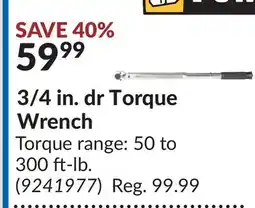 Princess Auto 3/4 in. dr Torque Wrench offer