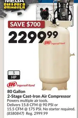 Princess Auto 80 Gallon 2-Stage Cast-Iron Air Compressor offer