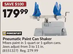 Princess Auto Pneumatic Paint Can Shaker offer