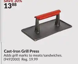 Princess Auto Cast-Iron Grill Press offer