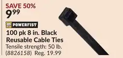 Princess Auto 100 pk 8 in. Black Reusable Cable Ties offer