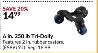 Princess Auto 6 in. 250 lb Tri-Dolly offer