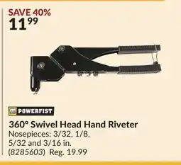 Princess Auto 360° Swivel Head Hand Riveter offer