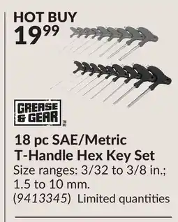 Princess Auto 18 pc SAE/Metric T-Handle Hex Key Set offer