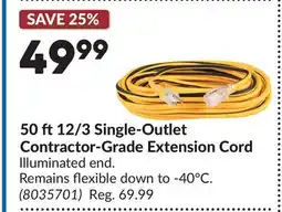 Princess Auto 50 ft 12/3 Single-Outlet Contractor-Grade Extension Cord offer