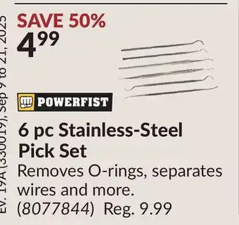 Princess Auto 6 pc Stainless-Steel Pick Set offer