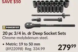 Princess Auto 20 pc 3/4 in. dr Deep Socket Sets Metric: 19 to 50 mm offer