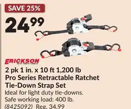 Princess Auto 2 pk 1 in. x 10 ft1,200 lb Pro Series Retractable Ratchet Tie-Down Strap Set offer