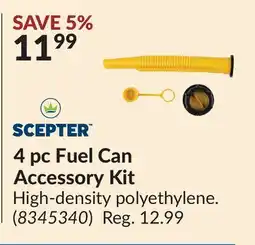 Princess Auto 4 pc Fuel Can Accessory Kit offer