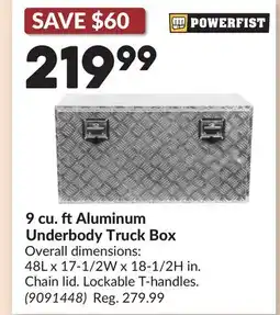 Princess Auto 9 cu. ftAluminum Underbody Truck Box offer
