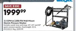 Princess Auto 3.5 GPM @ 2,000 PSI Wall-Mount Electric Pressure Washer offer