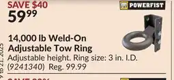 Princess Auto 14,000 lb Weld-On Adjustable Tow Ring offer