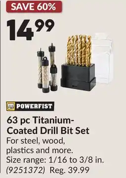 Princess Auto 63 pc Titanium- Coated Drill Bit Set offer