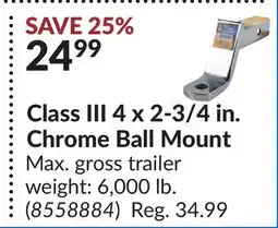 Princess Auto Class III 4 x 2-3/4 in. Chrome Ball Mount offer