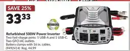 Princess Auto Refurbished 500W Power Inverter offer
