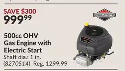 Princess Auto 500cc OHV Gas Engine with Electric Start offer