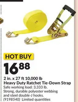 Princess Auto 2 in. x 27 ft10,000 lb Heavy Duty Ratchet Tie-Down Strap offer