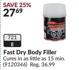 Princess Auto Fast Dry Body Filler offer
