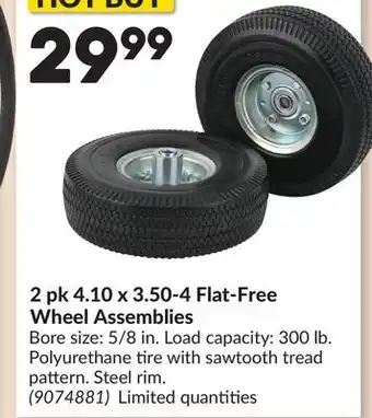 Princess Auto 2 pk 4.10 x 3.50-4 Flat-Free Wheel Assemblies offer