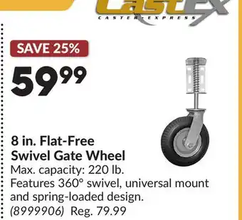 Princess Auto 8 in. Flat-Free Swivel Gate Wheel offer