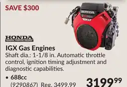 Princess Auto 688cc IGX Gas Engines offer