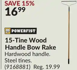 Princess Auto 15-Tine Wood Handle Bow Rake offer
