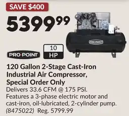 Princess Auto 120 Gallon 2-Stage Cast-Iron Industrial Air Compressor, Special Order Only offer