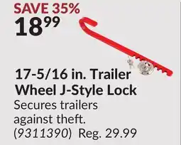 Princess Auto 17-5/16 in. Trailer Wheel J-Style Lock offer