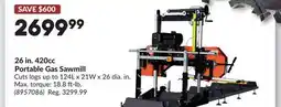 Princess Auto 26 in. 420cc Portable Gas Sawmill offer