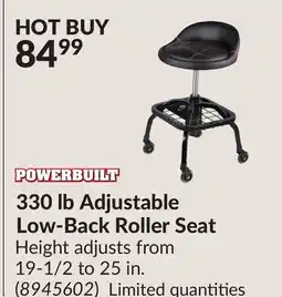 Princess Auto 330 lb Adjustable Low-Back Roller Seat offer