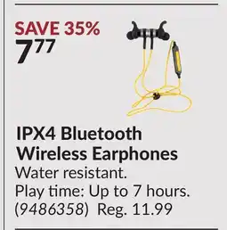 Princess Auto IPX4 Bluetooth Wireless Earphones offer