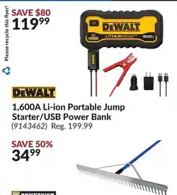 Princess Auto 1,600A Li-ion Portable Jump Starter/USB Power Bank offer
