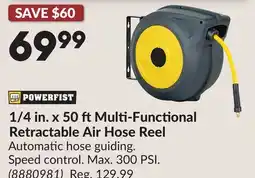 Princess Auto 1/4 in. x 50 ftMulti-Functional Retractable Air Hose Reel offer