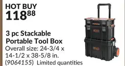 Princess Auto 3 pc Stackable Portable Tool Box offer