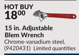 Princess Auto 15 in. Adjustable Blem Wrench offer
