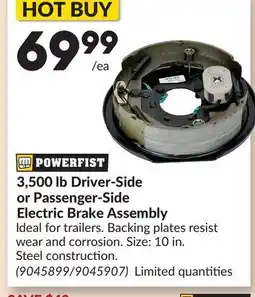 Princess Auto 3,500 lb Driver-Side or Passenger-Side Electric Brake Assembly offer