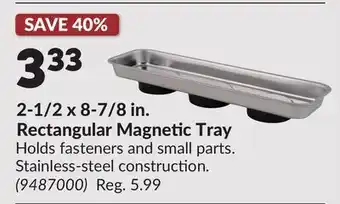 Princess Auto 2-1/2 x 8-7/8 in. Rectangular Magnetic Tray offer
