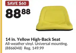 Princess Auto 14 in. Yellow High-Back Seat offer