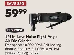 Princess Auto 1/4 in. Low-Noise Right-Angle Air Die Grinder offer