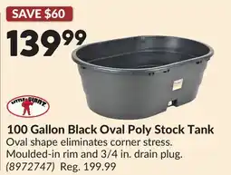 Princess Auto 100 Gallon Black Oval Poly Stock Tank offer