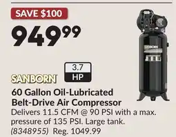 Princess Auto 60 Gallon Oil-Lubricated Belt-Drive Air Compressor offer