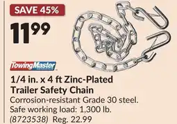 Princess Auto 1/4 in. x 4 ftZinc-Plated Trailer Safety Chain offer