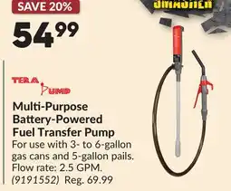 Princess Auto Multi-Purpose Battery-Powered Fuel Transfer Pump offer