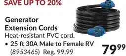 Princess Auto Generator Extension Cords offer
