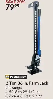 Princess Auto 2 Ton 36 in. Farm Jack offer