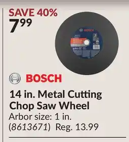 Princess Auto 14 in. Metal Cutting Chop Saw Wheel offer