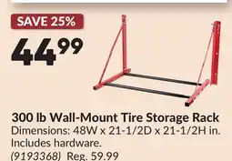Princess Auto 300 lb Wall-Mount Tire Storage Rack offer