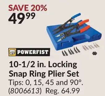 Princess Auto 10-1/2 in. Locking Snap Ring Plier Set offer